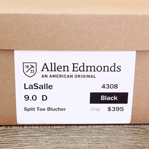 Allen Edmonds LASALLE Split Toe Blucher 9 D Black * add $15 new Cedar Trees
